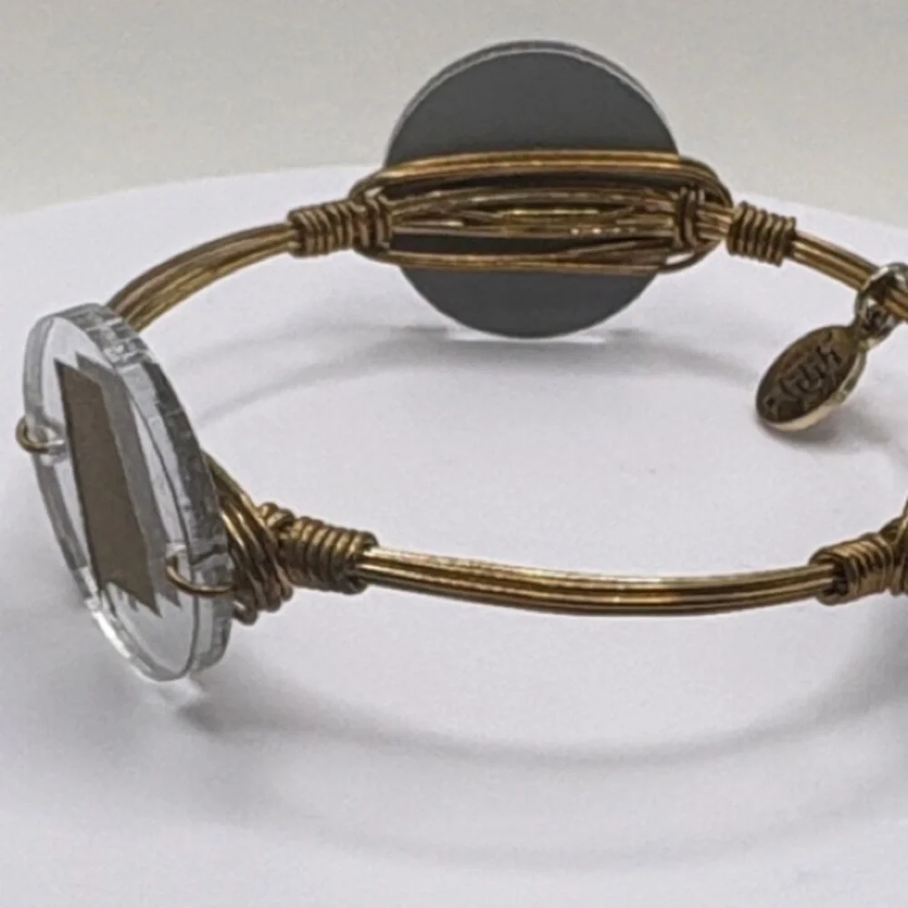 Bourbon and Boweties Alabama State Wire Wrapped Bangle Bracelet Handmade